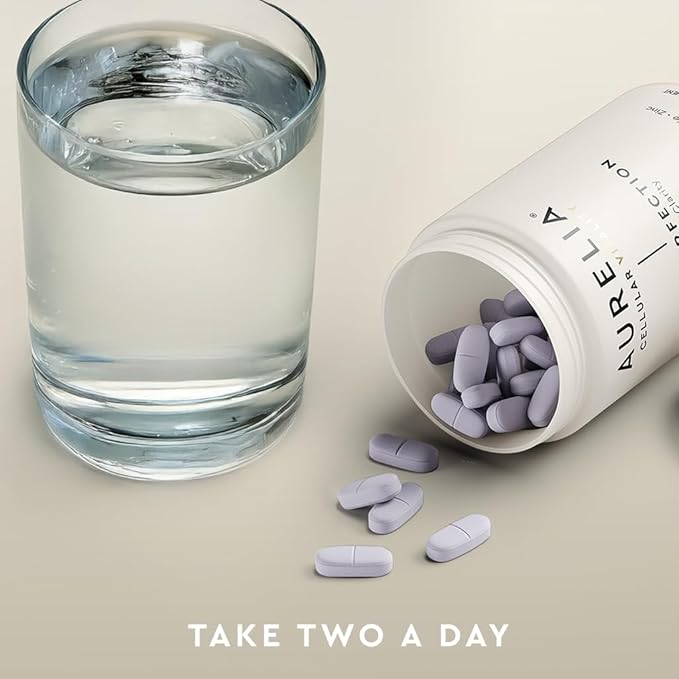 AURELIA Skin Perfection | Advanced Cellular Anti-Aging Supplement | Enhance Skin Clarity, & Tone | with Zinc, Resveratrol, Niacinamide, Ergothioneine, & Vitamin C