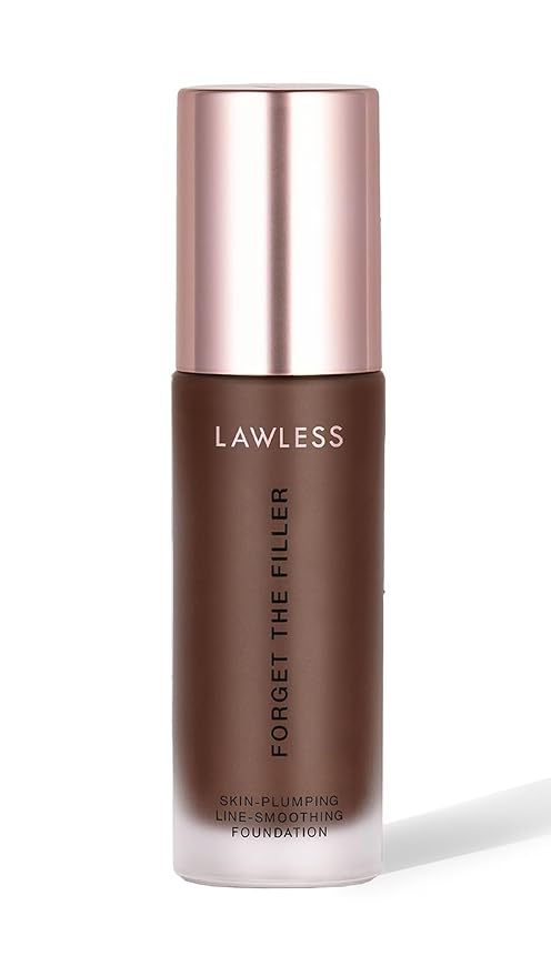 LAWLESS Women's Forget the Filler Skin-Plumping Line-Smoothing Foundation, 31D, ultra deep with warm undertones, 1.0 Ounce