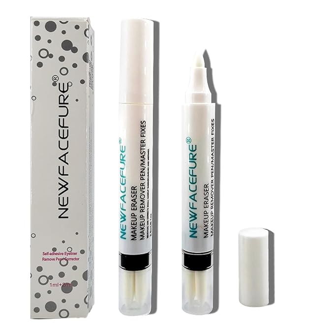 2Pack Eyeliner Remover Eraser Pen, Eye Make Up Corrector, Easy to Remove and Correction Magnetic Eyeliner Fixer, Extract for Sensitive Skin Original (white -2)