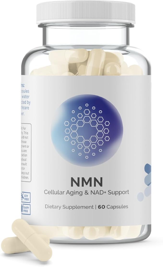 InfiniWell NMN Supplement - NAD+ Supplement Alternative with Resveratrol & Pterostilbene - Supports NAD+ Production - Anti Aging Support for Brain, Heart & Digestion (60 Capsules)