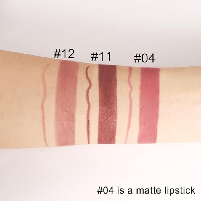 evpct 1Pcs Chestnut Antique Rose Lip Liner and Lipstick Set Kit for Women Matte Lips Kit with Lip Liner Lip Stains Long Lasting Waterproof 24 Hour Lipstick and Lip Liners Combo Lipliners Pencil 04