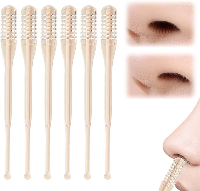 BNGXR 2-in-1 Nasal Hair Cutter, 2026 Upgraded Double Sided Nose Hair Knife, Portable Manual 360° Rotating Nose Hair Trimmer with for Women Men, Beige (6)