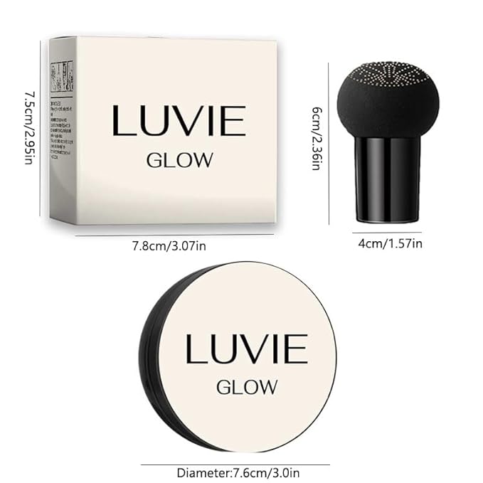 Foundation Cushion,Mushroom Head Air Cushion CC Cream Makeup,Brighten Long-Lasting For All Skin Types (IVORY)