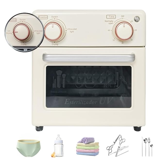 Sterilizer Tools, 10L Drying and 3-in-1 Disinfection Tools 150W Sterilizer with Timer Disinfection Cabinet Suitable for Mother-Child Products, Towels, Hair Salons, Nail Studios