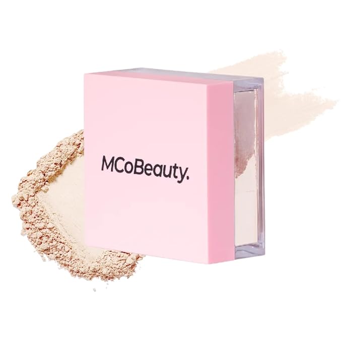 MCoBeauty - Transluscent Loose Powder Cool & Set - Finely Milled Water-Based Setting Powder with Hyaluronic Acid, Glycerin & Vitamin E - Vegan, Cruelty Free Cosmetics - Face Makeup
