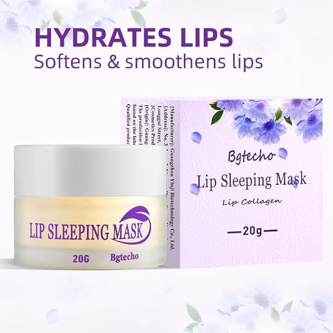 Lip Mask Overnight,Lip Collagen Lip Sleeping Mask With Peptide Complex,Moisturizing Lip Balm for Lip Care Cracked Lips,Dry Lips,Lip Wrinkles Repair,Nourish & Hydrate(20g)
