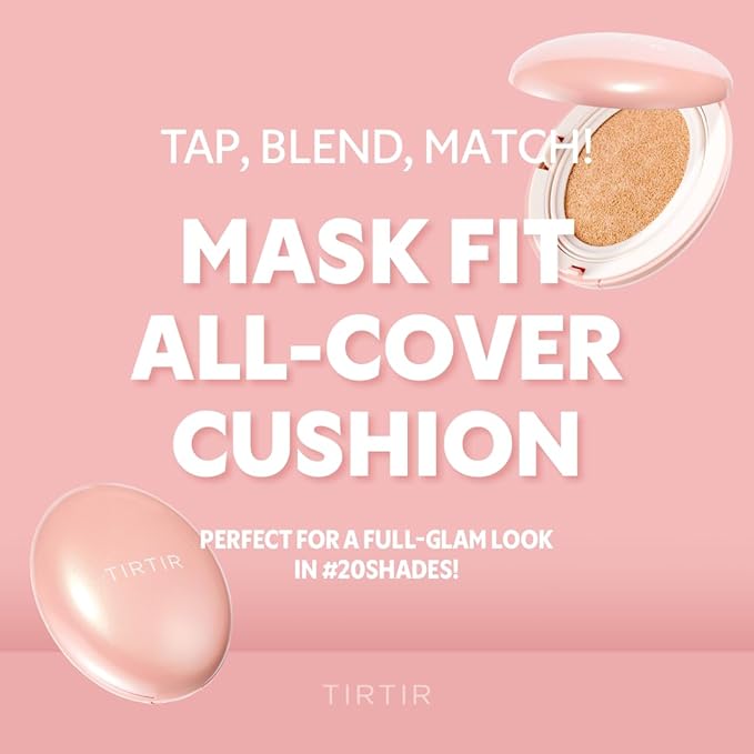 [*Mini Size*] TIRTIR All Cover Pink Cushion | Korean Cushion Foundation, (#13N Fair Ivory, 0.15 Fl Oz)
