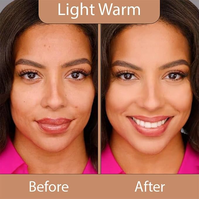 LUMINESS Airbrush Spray Silk Foundation Starter Kit - Light Warm - Foundation, Primer & Dual-Sided Angled Buffing Brush - Medium, Buildable Coverage, Anti-Aging Formula Hydrates & Moisturizes