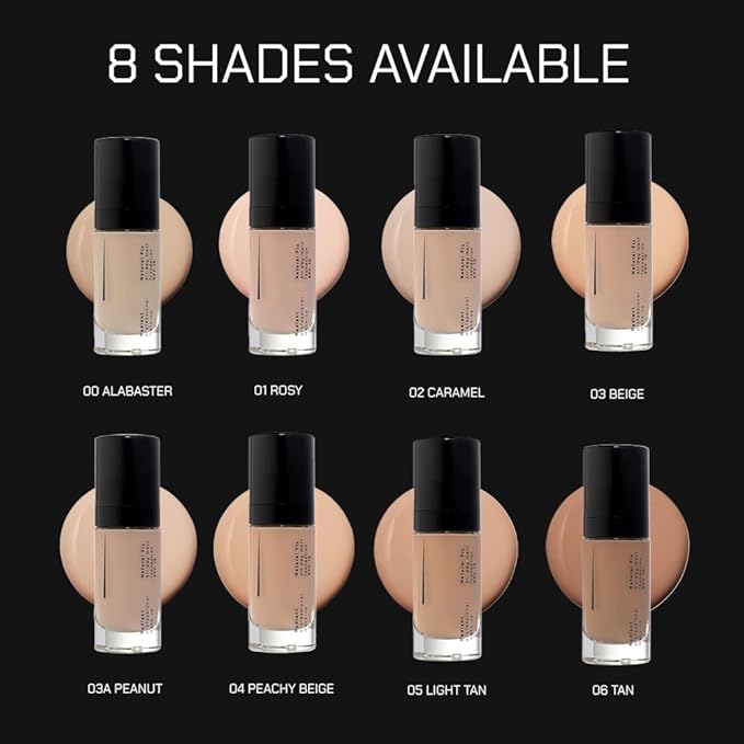 Radiant Professional Natural Fix All Day Matte Cream Foundation Makeup – Long Wear, Full Coverage Matte Foundation with SPF 15 – Oil Free Lightweight Formula for All Skin Types – 1.01oz (05 Light Tan)