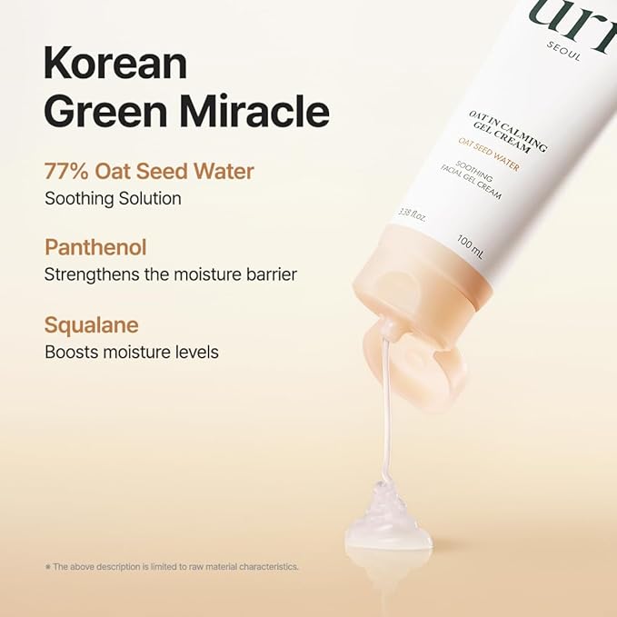 PURITO Oat In Calming Gel Cream, Oat Seed Water Hydration & Soothing, Lightweight, Non-Sticky FA Safe Moisturizer for Sensitive Skin, Non-Comedogenic, Fragrance-Free, Korean Skincare 3.38 fl.oz