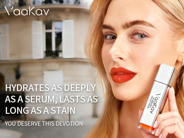 Glossy Lip Stain – Hydrating Tinted Lip Oil Stain with High-Shine Gloss Finish, Non-Sticky Moisturizing Lip Tint, Long-Lasting Stain for Soft & Plump Lips(02 PEACH BANG)
