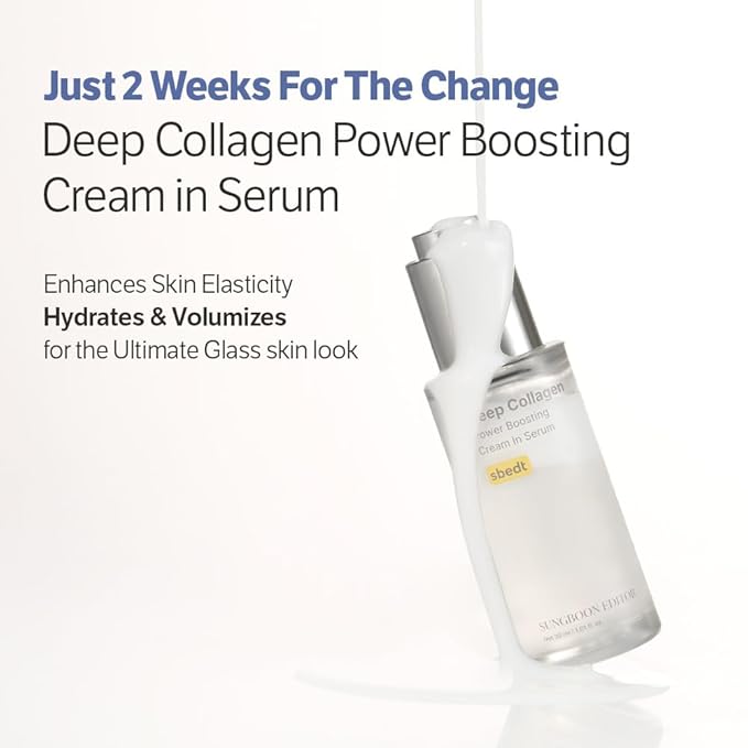 SUNGBOON EDITOR Deep Collagen Serum | Volufiline + Collagen + Niacinamide | Hydrating & Smoothing Care | Korean Skincare, 1.01 fl oz | Valentines Day Gifts for Woman
