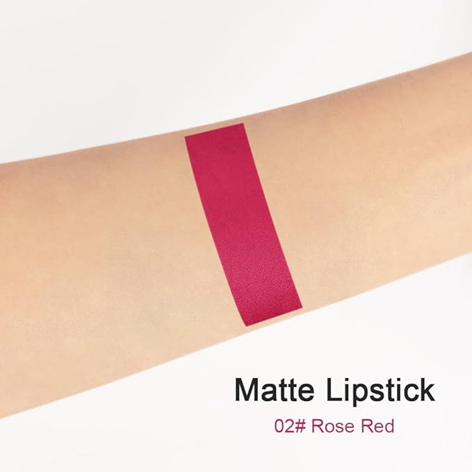 BINGBRUSH Smooth Longwear Lipstick Pack Set, Matte Color Stick Ultimate Lip Crayon for Makeup Collection - Waterproof Velvet Lipgloss Lip Stain (02#)