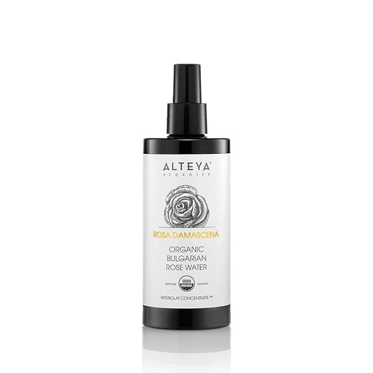 Alteya High-Potency Rose Water USDA Organic Facial Toner, 6000 Roses in a Bottle, 6.8 Fl Oz/200mL Pure Bulgarian Rosa Damascena Flower Water, Award-Winning Moisturizer in Miron Biophotonic Glass