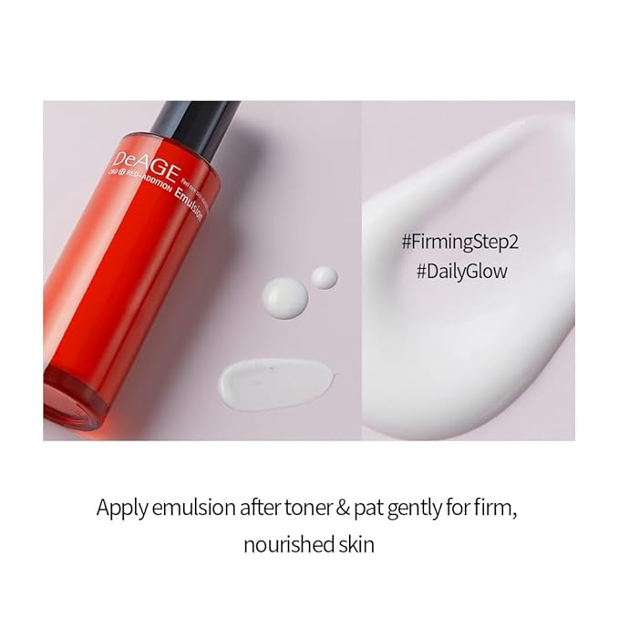 CHARMZONE DeAge Red Addition (New Version) Korean Skincare Set – Anti-Aging Toner & Emulsion Duo (100ml / 3.38 fl.oz) with Red Wine, Pomegranate & Tomato for Hydration, Firming & Radiance