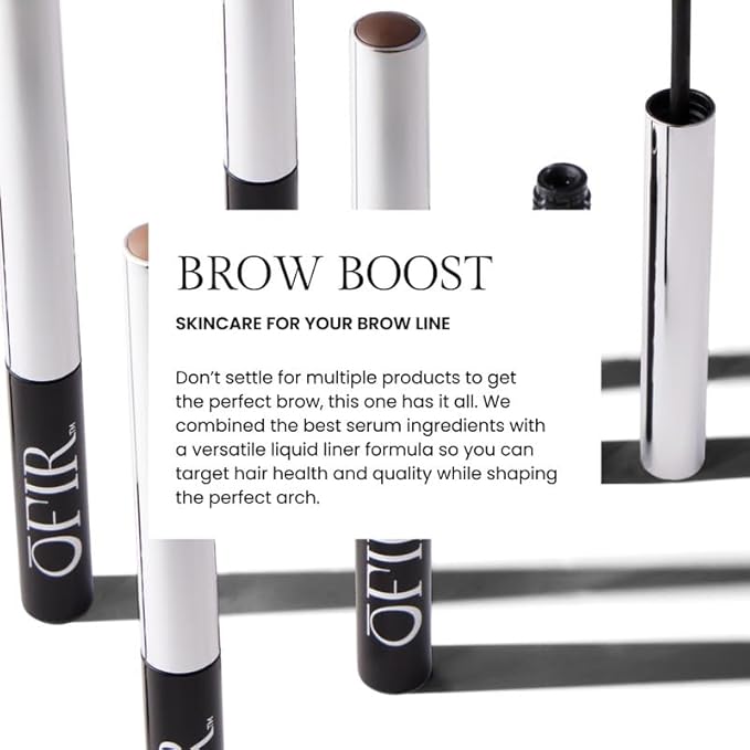 OFIR Brow Tonic Serum Browliner | Smudge-Proof Matte Finish | Hybrid Makeup & Skincare with Hyaluronic Acid & Plant Extracts | Strengthening | Cruelty-Free Brow Serum| Pepper - Cool Black, 0.057 Oz