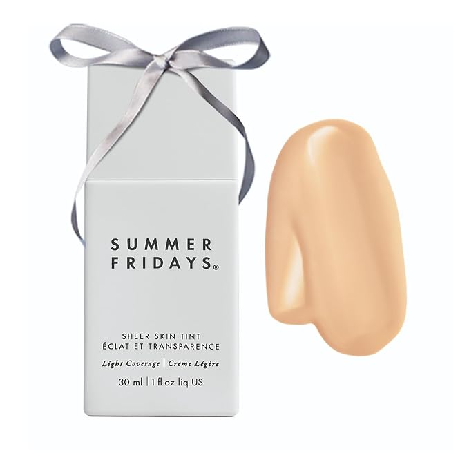 Summer Fridays Sheer Skin Tint - Skin Tint with Hyaluronic Acid - Helps Diminish Uneven Skin Tone - Sheer to Light Coverage - Shade 1 - Fair with Neutral Peach Undertones (1 Fl Oz)