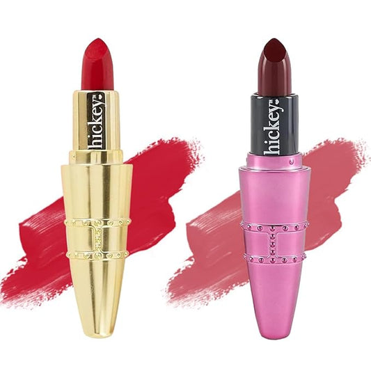 Hickey Lipstick Organic Refill – Mile High Perfect Red & Big Trouble Berry Wine – Long Lasting Lipstick for Women, Highly Pigmented, Hydrating & Moisturizing Lipstick – Gluten-Free & Vegan