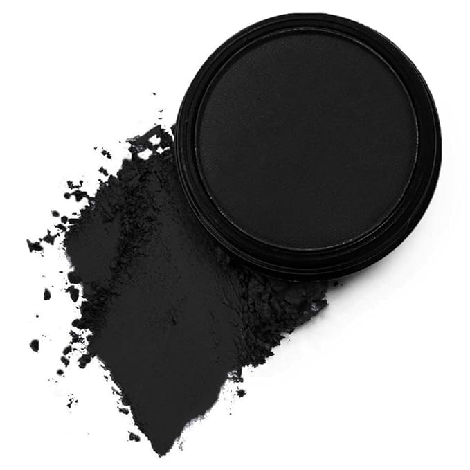 Mysense Matte Black Single Eyeshadow Palette, Pressed Powder Eye Shadow, Smooth Eye Black Powder Makeup, High Pigment Long Lasting Vegan & Cruelty Free, 202# Black