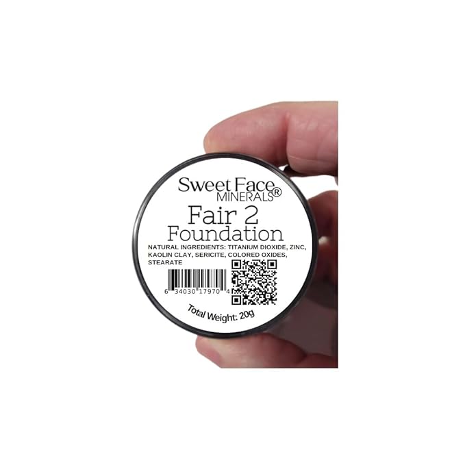 FAIR 2 FOUNDATION (20g Mid Size Sifter Jar) – Mineral Loose Powder Foundation – Lightweight Matte Finish, Long Wear – Sweet Face Minerals SPF 30