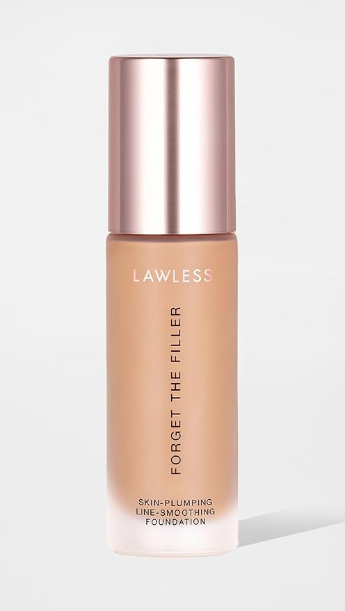 LAWLESS Women's Forget the Filler Skin-Plumping Line-Smoothing Foundation, 13M, medium tan with neutral-warm undertones, 1.0 Ounce