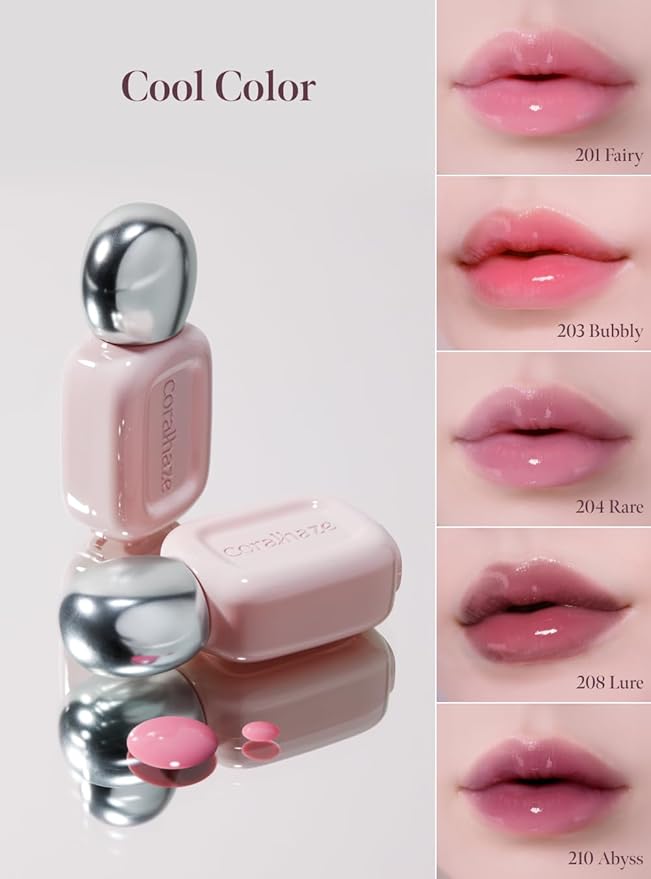 Dew Drop Tint #204 Rare 4.5g, Glossy, Lightweight Lip Stain, Glass-Like, High Shine, Moisturizing Lip Oil, Long Lasting Color, Hydrating Gloss, Dewy Finish, Korean Beauty Makeup