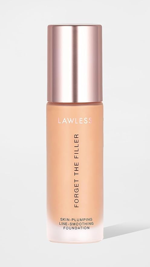 LAWLESS Women's Forget the Filler Skin-Plumping Line-Smoothing Foundation, 9L, light medium with warm undertones, 1.0 Ounce