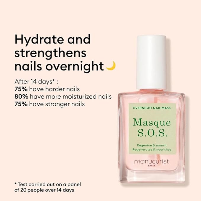 Manucurist Rescue Kit - Nail Care Kit - Nail Repair for Damaged Nails :1 Strengthening Base Coat, 1 Night Mask for Nails, 1 Nail Cuticle Oil - Nail Strengthener - Valentines Day Gifts for Women - Gift
