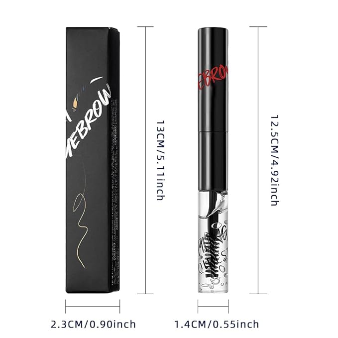 2in1 Semi-Permanent Eyebrow Gel & Lamination Gel, Eeybrow and Lash Gel, Lightweight and Waterproof Tinted Brow Gel For Up To 24HR Hold, Built-In Styling Comb - Clear Eyebrow Gel(03#Red)
