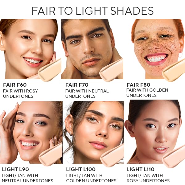MIRABELLA - Invincible for All HD Liquid Foundation, Moisturizing Face Products for All Skin Types, Full-Coverage Lightweight Foundation Makeup, Moisturizing & Hydrating Beauty Care, Light L110