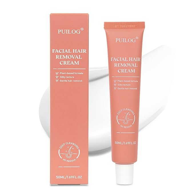 Facial Hair Removal Cream for Women Face, Painless Facial Depilatory Cream, Unwanted Chin Lip Hair Remover, Sensitive Skin Hair Removal At Home, Travel Size - 1.69fl.oz