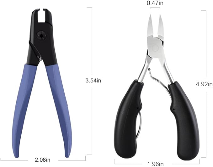 2Pcs Professional Nail Clippers Set, Heavy Duty Ingrown Toe Nail Clippers Adult Thick Nails Long Handle (Black)
