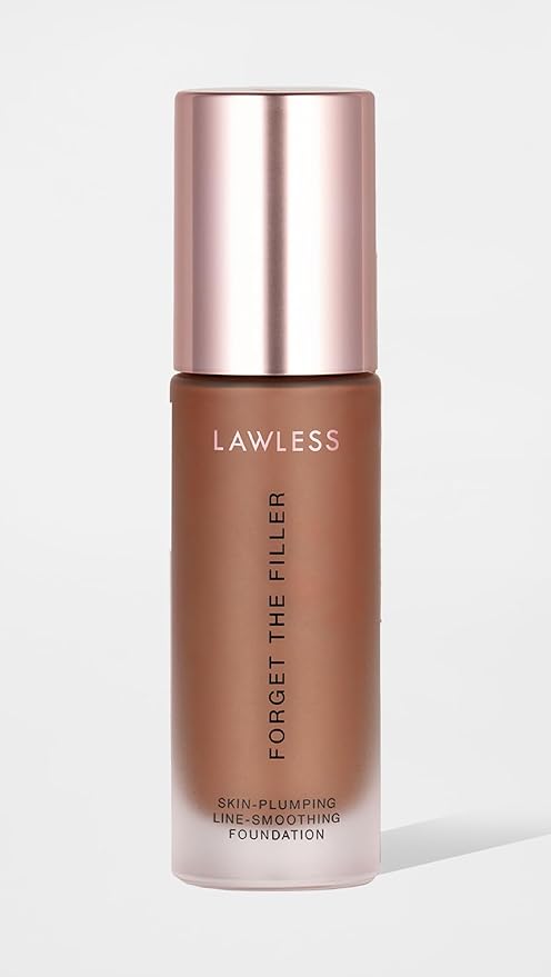 LAWLESS Women's Forget the Filler Skin-Plumping Line-Smoothing Foundation, 27D, ultra deep with neutral-golden undertones, 1.0 Ounce