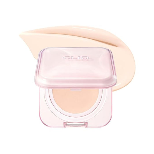 CLIO Kill Cover Mesh Glow Essential Cushion Foundation, Buildable Ultra-Fit Coverage with Glow Finish, Long-Lasting Hydration, Flawless Natural Cover for Radiant Skin, Korean Foundation (19C LIGHT)