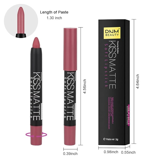 BINGBRUSH Smooth Longwear Lipstick Pack Set, Matte Color Stick Ultimate Lip Crayon for Makeup Collection - Waterproof Velvet Lipgloss Lip Stain (09#)