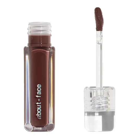 about-face Light Lock Lip Gloss Scorcher – Non-Sticky, High-Shine Lip Oil Gloss with Coconut Oil, Peppermint & Lavender – Vegan, Cruelty-Free, Clean Beauty – 0.21 oz (Cinnamon)
