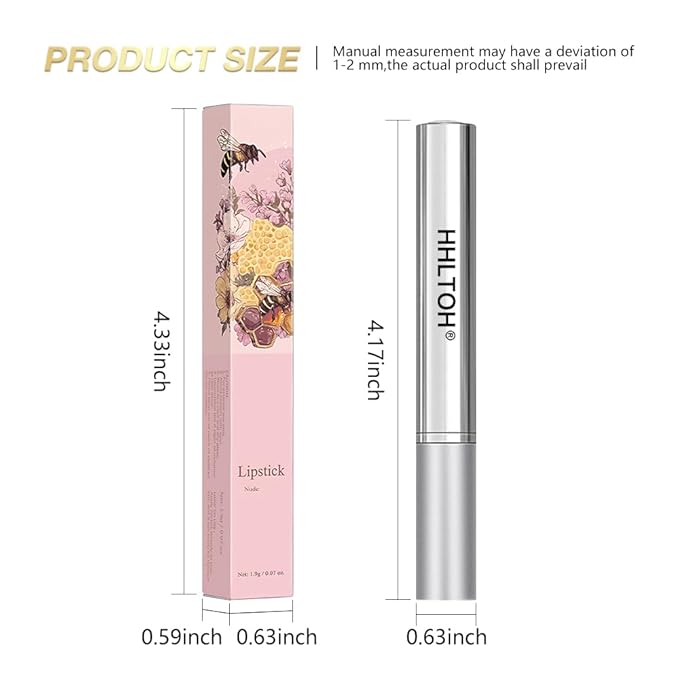 Nude Honey Tinted Lip Balm Lipstick, Sheer Hydrating & Lightly Tinted Nude Honey Lip Color, Moisturizing Nourishing Lip Balm with Natural Black Cherry Tint, For All Skin Tones