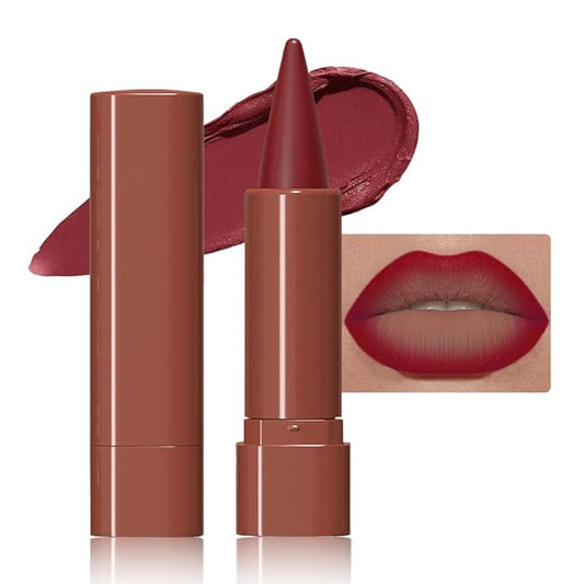 Vivid Auburn Gradient Matte Lip Liner Pencil Crayon for Women - Waterproof Smudge-Proof Kissproof Long-Wear Lip Pencil, Flawless Contour Ombre Effect Lip Crayon,Creamy Pigmented Lip Liner 07#
