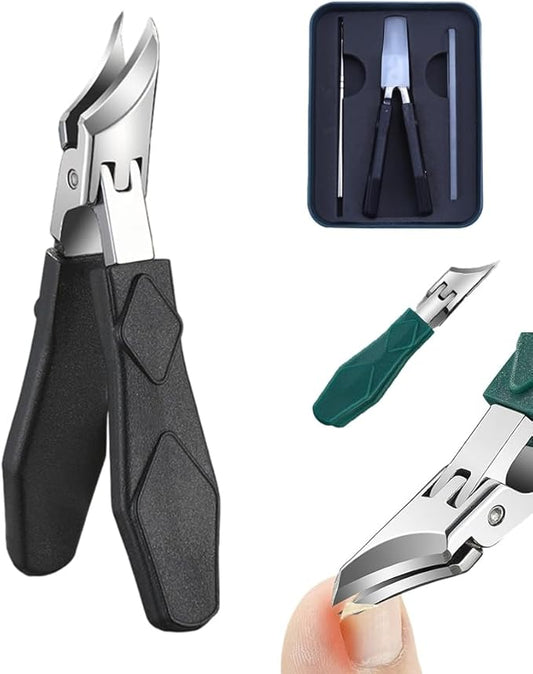 Anti-Splash 25° Slant Edge Nail Clipper 3-Piece Set, Wide Jaw 2026 New Ingrown Nail Clippers Fingernail and Toenail Clippers Clippers, Slanted Nail Clipper for Thick Nails Seniors (Black)