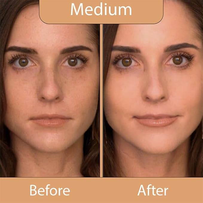 LUMINESS Airbrush Spray Silk Foundation Starter Kit - Medium - Foundation, Primer & Dual-Sided Angled Buffing Brush - Medium, Buildable Coverage, Anti-Aging Formula Hydrates & Moisturizes