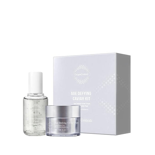 OxygenCeuticals Age Defying Caviar Kit – Anti-Aging Kit, Age-Defying Caviar Cream & Serum for Fine Lines Repair, Skin Renewal for Face & Neck