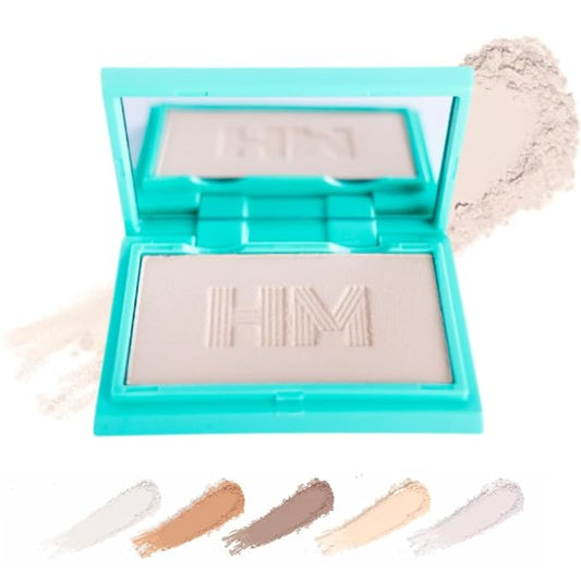Haute Minute Smooth Setting Vegan Mini Pressed Powder Compact and Matte Blurring Face Powder Foundation Full Coverage – Neutral Ivory – Talc-Free, For Oily & Dry Skin, Travel-Size Makeup with Mirror