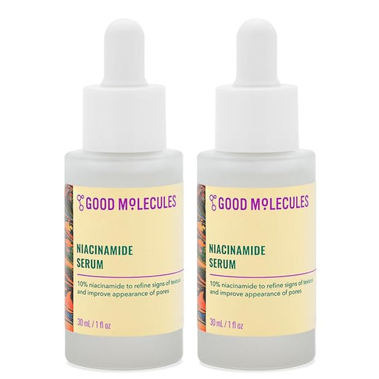 Good Molecules Niacinamide Serum Pack 2 – 30 ml Each (Total 60 ml) | 10% Niacinamide Serum to Target Acne, Uneven Skin Tone & Enlarged Pores