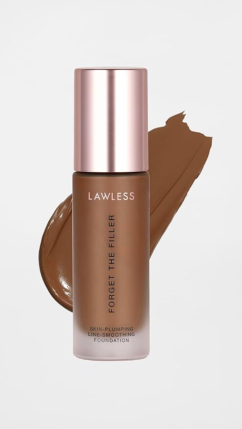 LAWLESS Women's Forget the Filler Skin-Plumping Line-Smoothing Foundation, 29D, ultra deep with neutral-warm undertones, 1.0 Ounce
