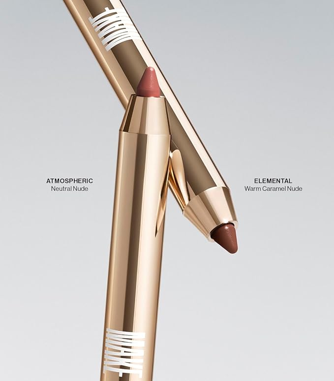 MAKE Beauty Continuum Lip Liner – Long Lasting Creamy Liner with Velvet Matte Finish – Includes Built-In Sharpener and Blending Brush – Highly Pigmented Neutral Nude Lip Color – Shade, Atmospheric