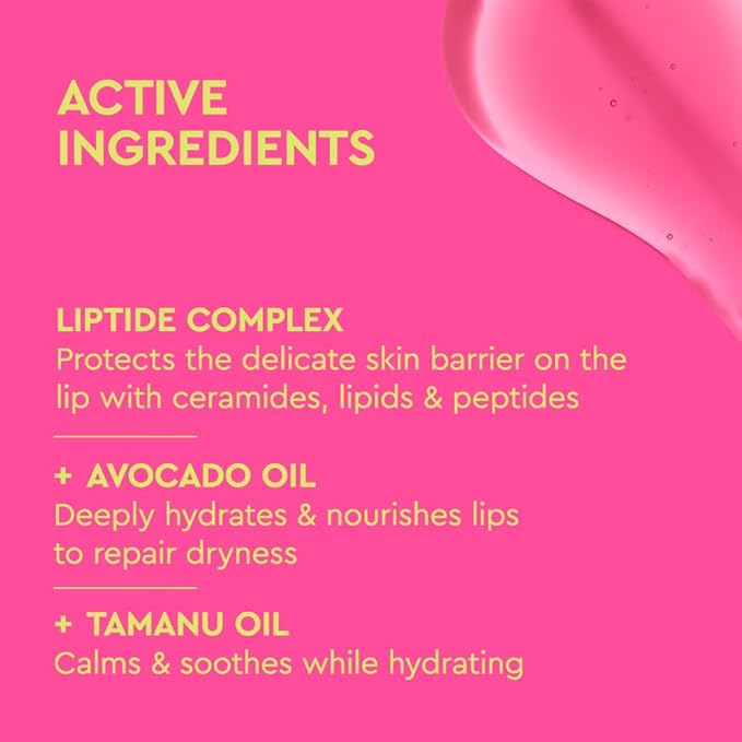 BYOMA Liptide pH Lip Oil - Glossy, Non-Sticky Gloss with pH Adaptive Tint - Peptide Lip Treatment with Peptides, Avocado & Tamanu Oils - Softens, Plumps, Hydrates - 0.16 oz