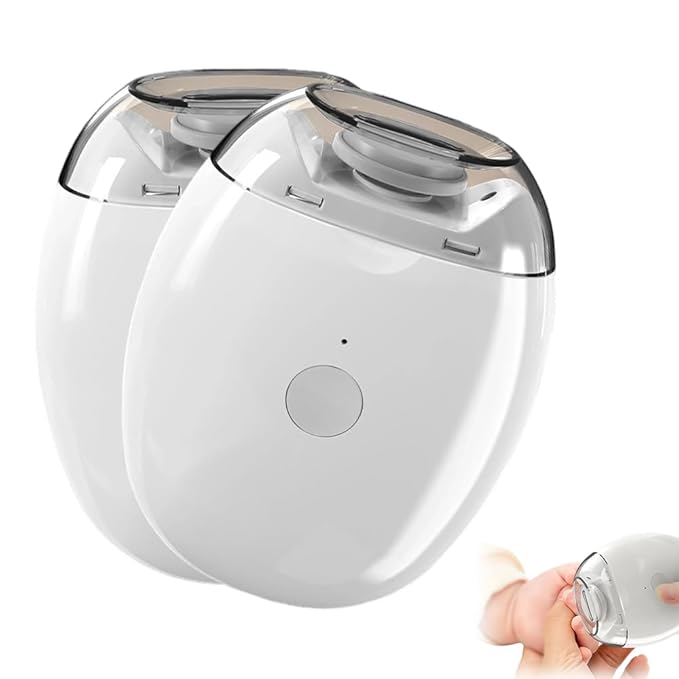 Universal Automatic Fingernail Grinder,Portable Electric Nail Clipper with LED Light and 3 Speeds,360° Silent Auto Fingernail Cutter and Polishing Trimmer for Safe (2 PCS)