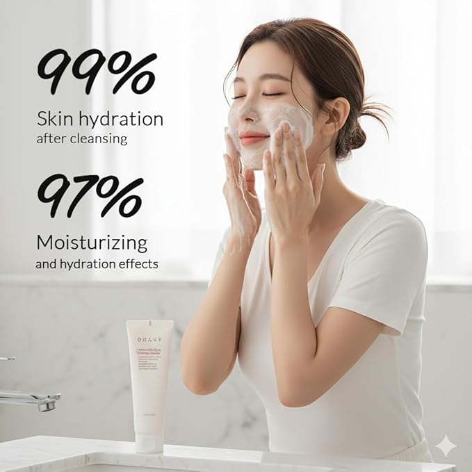 OHAVE Mild & Purifying Foaming Cleanser Gentle Vegan Face Wash with Lactobacillus Natural Botanical Extracts Hydrating & Soothing pH-Balanced 125ml