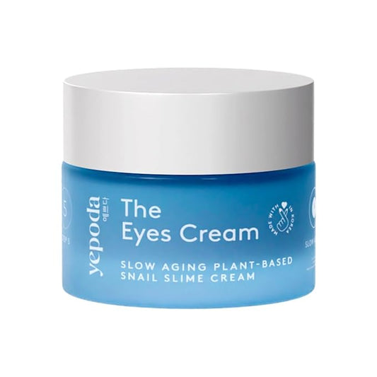 Yepoda The Eyes Cream, Hydrating Eye Cream With Plant-Based Snail Slime Alternative, Reduces the Look of Puffiness & Deeply Hydrates the Skin, Vegan Korean Eye Cream for All Skin Types, (0.50 FL. OZ.)