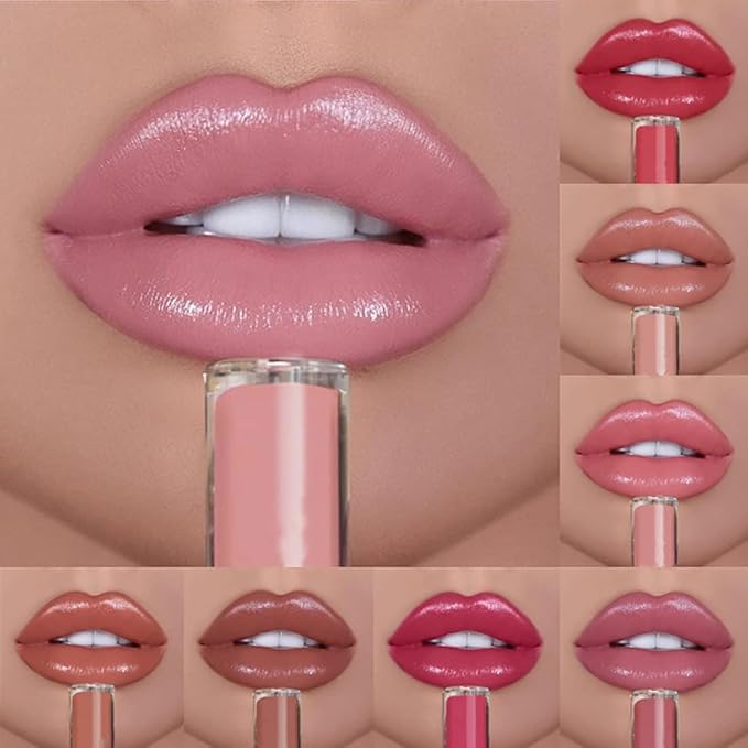 12 Colors Lips Staining Lip Oil, 2025 Upgrade Cream Texture Lipstick Long-Lasting Moisturizing Lip Oil, Waterproof Lipstick Creamy Lip Gloss Non-stick to Cup (#7, One Size)